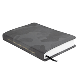 Hand-Bound Genuine Leather Book of Mormon - Midnight Camo - LDP-HB-PBM-SGR-MDC