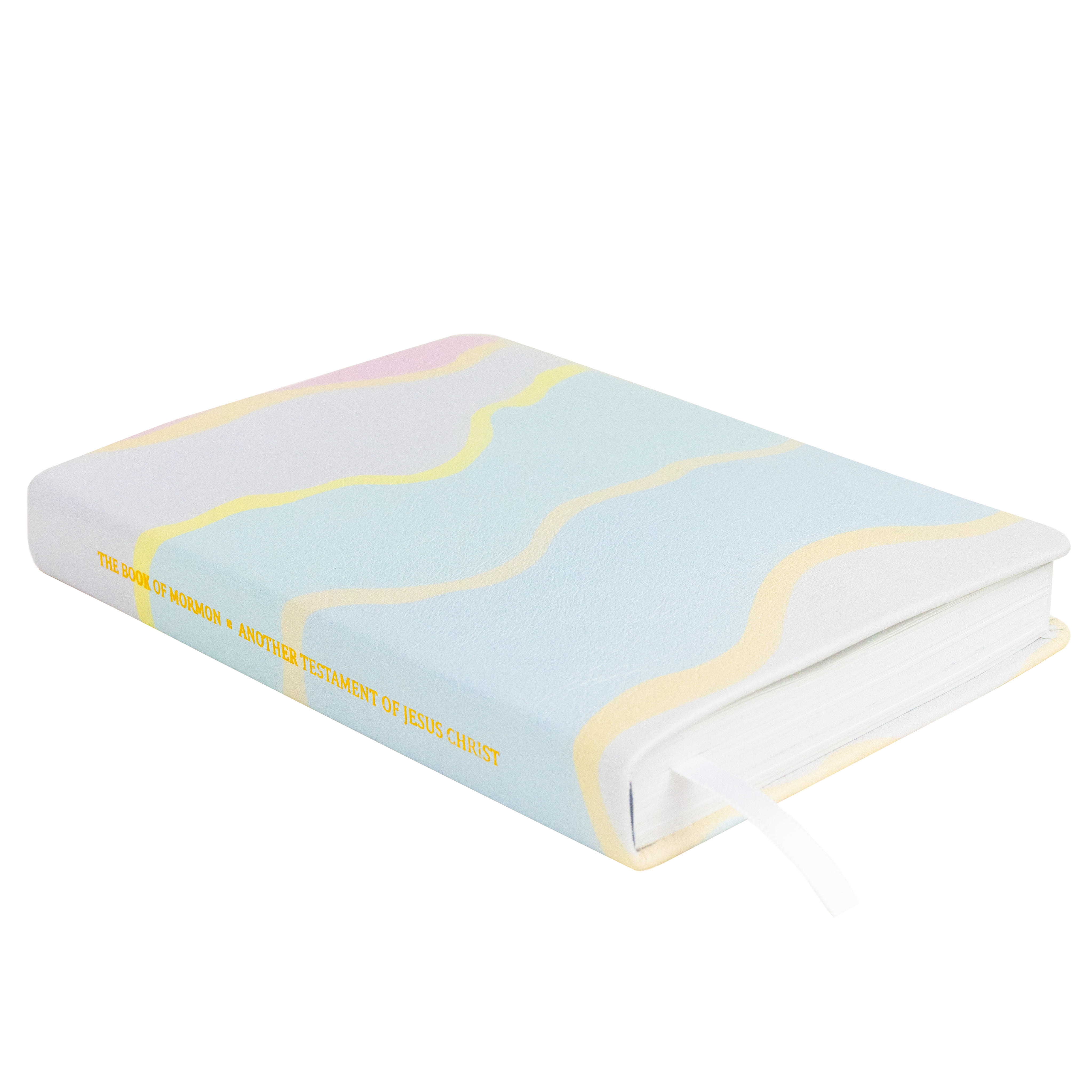 Hand-Bound Genuine Leather Book of Mormon - Pastel Geode - LDP-HB-PBM-WHT-PG