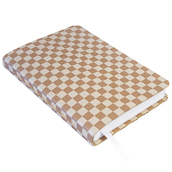 Hand-Bound Genuine Leather Book of Mormon - Rustic Checkers - LDP-HB-PBM-BNE-RCH
