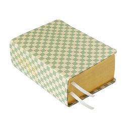 Hand-Bound Genuine Leather Bible - Sage Checkers green lds scriptures, sage lds scriptures, custom lds scriptures, pattern scriptures, patterned scriptures, checkers, checkerboard, checker, checkers scriptures, checker scriptures, checkerboard scriptures