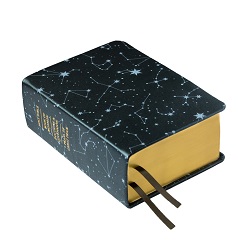 Large Hand-Bound Genuine Leather Quad - Zodiac Constellations pattern scriptures, patterned scriptures, lds scriptures, scriptures, constellation, constellation scriptures, star, stars, constellations, star scriptures, starry, starry scriptures