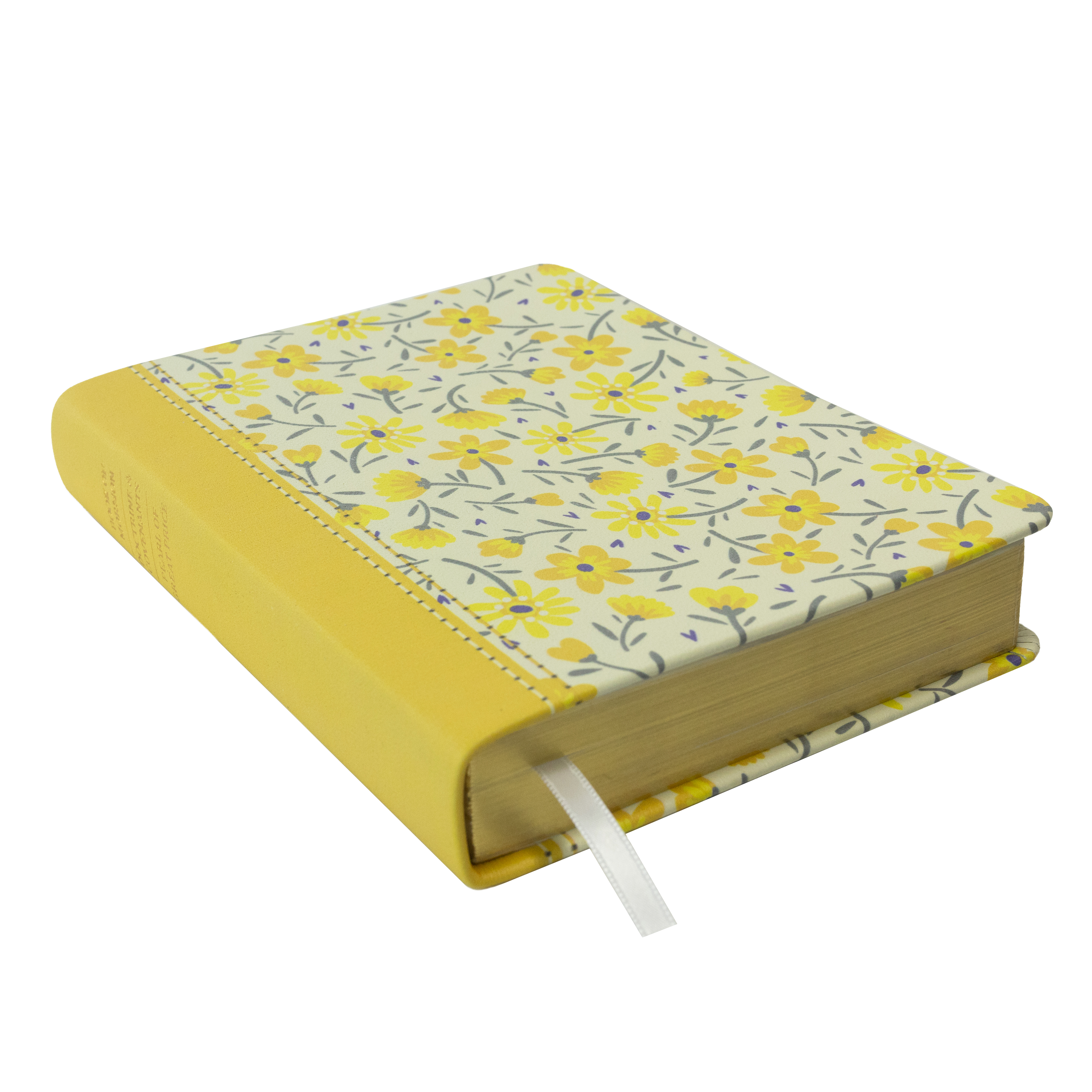 Hand-Bound Genuine Leather Triple - Buttercup Bouquet buttercup scriptures, flower scriptures, flower pattern, yellows flowers, yellow scriptures, yellow pattern, pattern scriptures, patterned scriptures, lds scriptures, scriptures