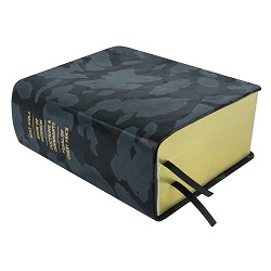Hand-Bound Leather Quad - Black Camo camo lds scriptures, camo scriptures, lds scriptures for men, 