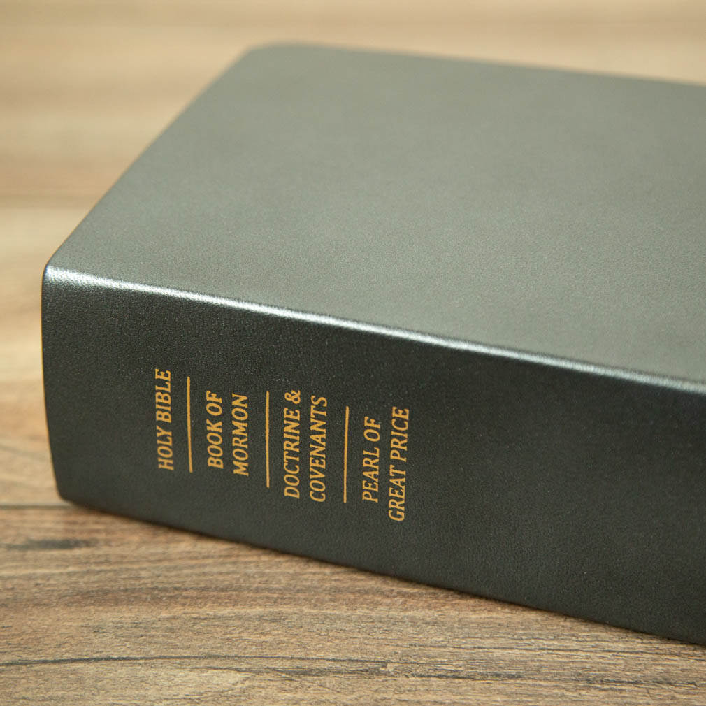 Hand-Bound Genuine Leather Book of Mormon - Pearlized Gunmetal - LDP-HB-BOM-PZM