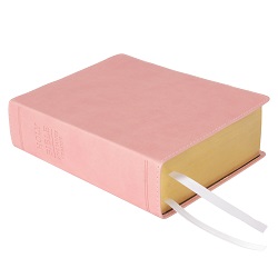 Hand-Bound Simulated Leather Bible - Petal Pink