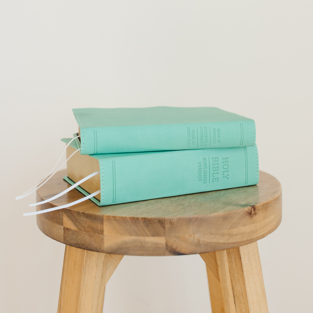 Hand-Bound Simulated Leather Bible - Tropical Turquoise - LDP-HB-RB-TT
