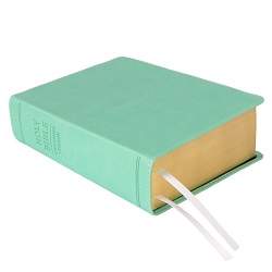 Hand-Bound Simulated Leather Bible - Tropical Turquoise