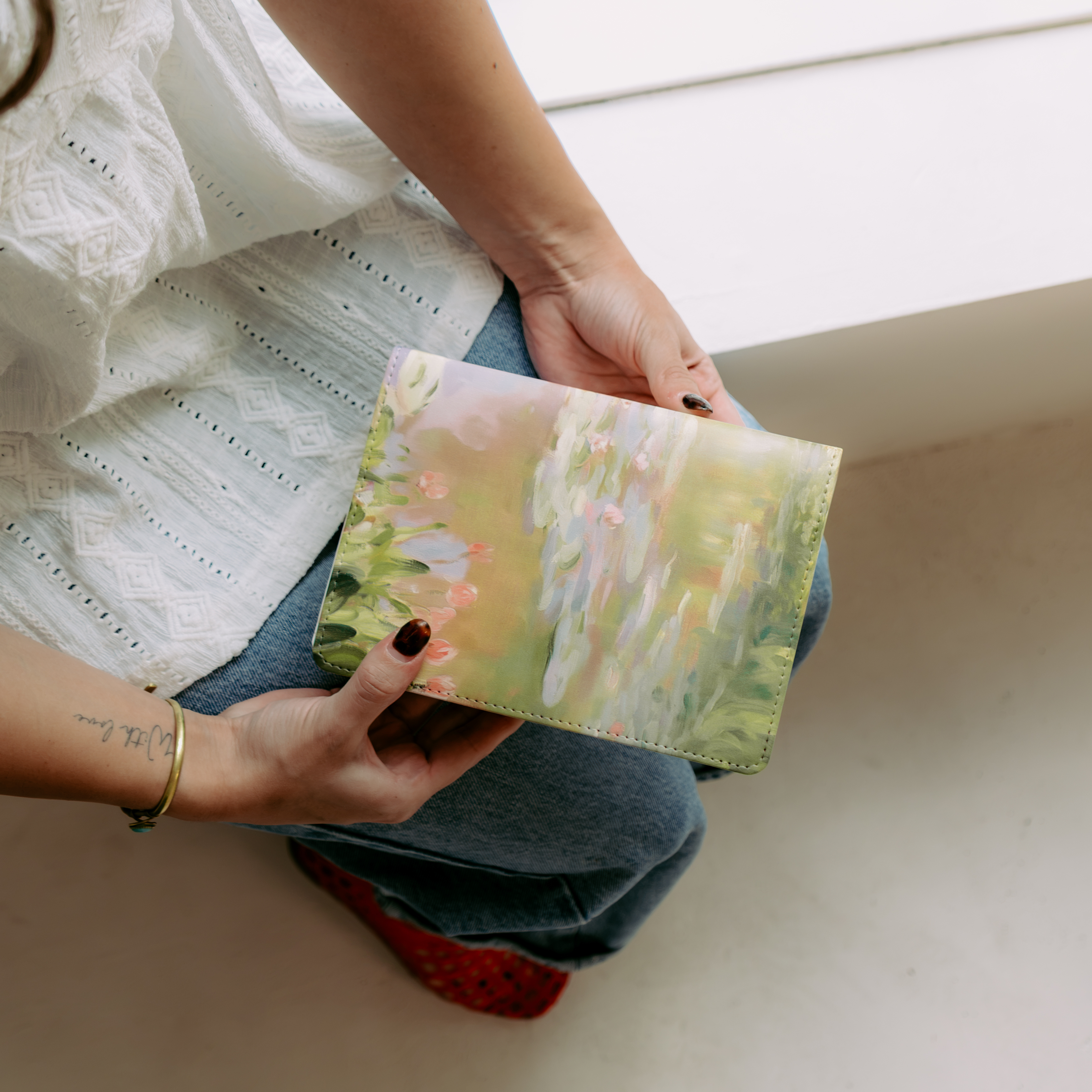 Hand-Bound Simulated Leather Quad - Lily Pond - LDP-HB-PRQ-LIP