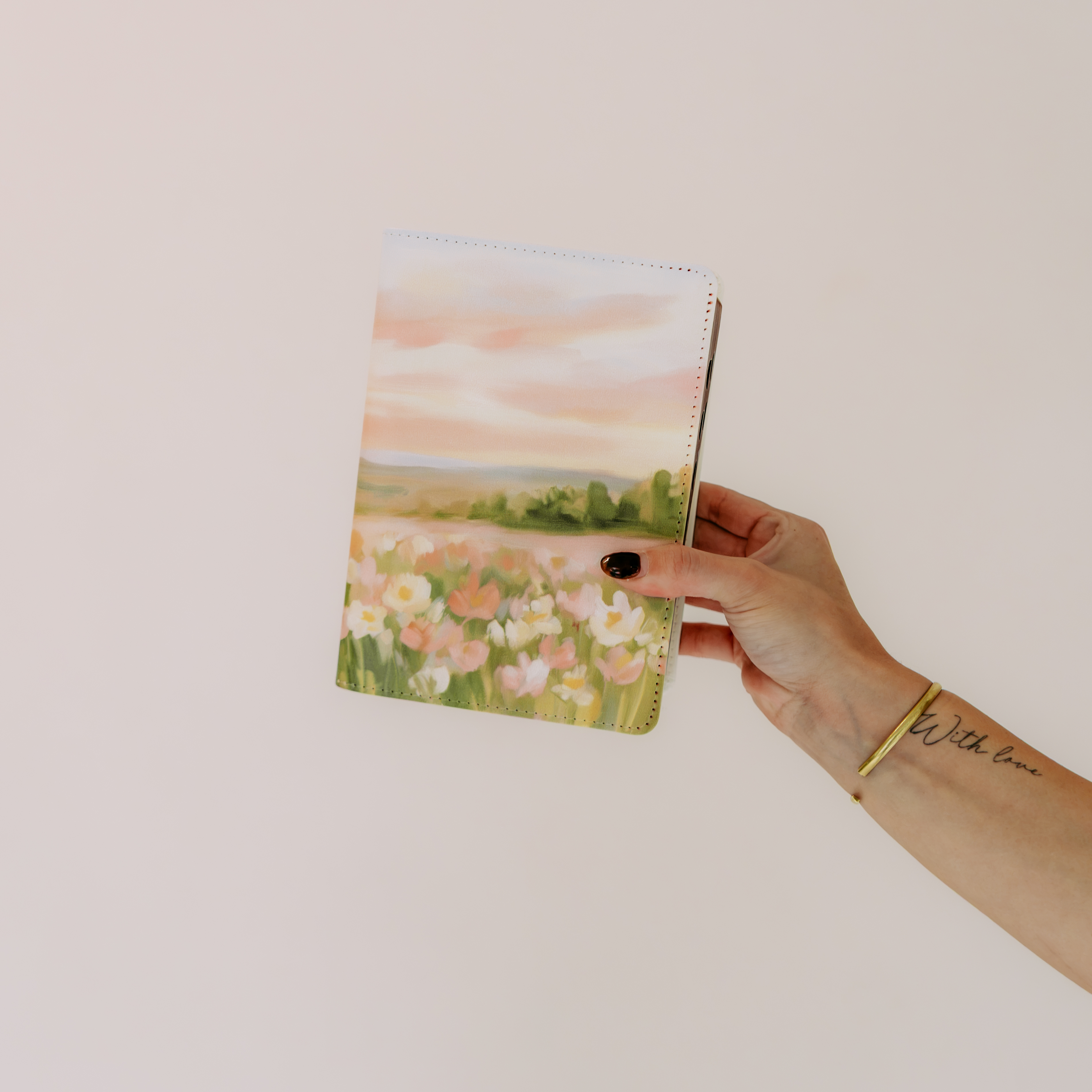 Hand-Bound Simulated Leather Quad - Meadow Blooms - LDP-HB-PRQ-MB