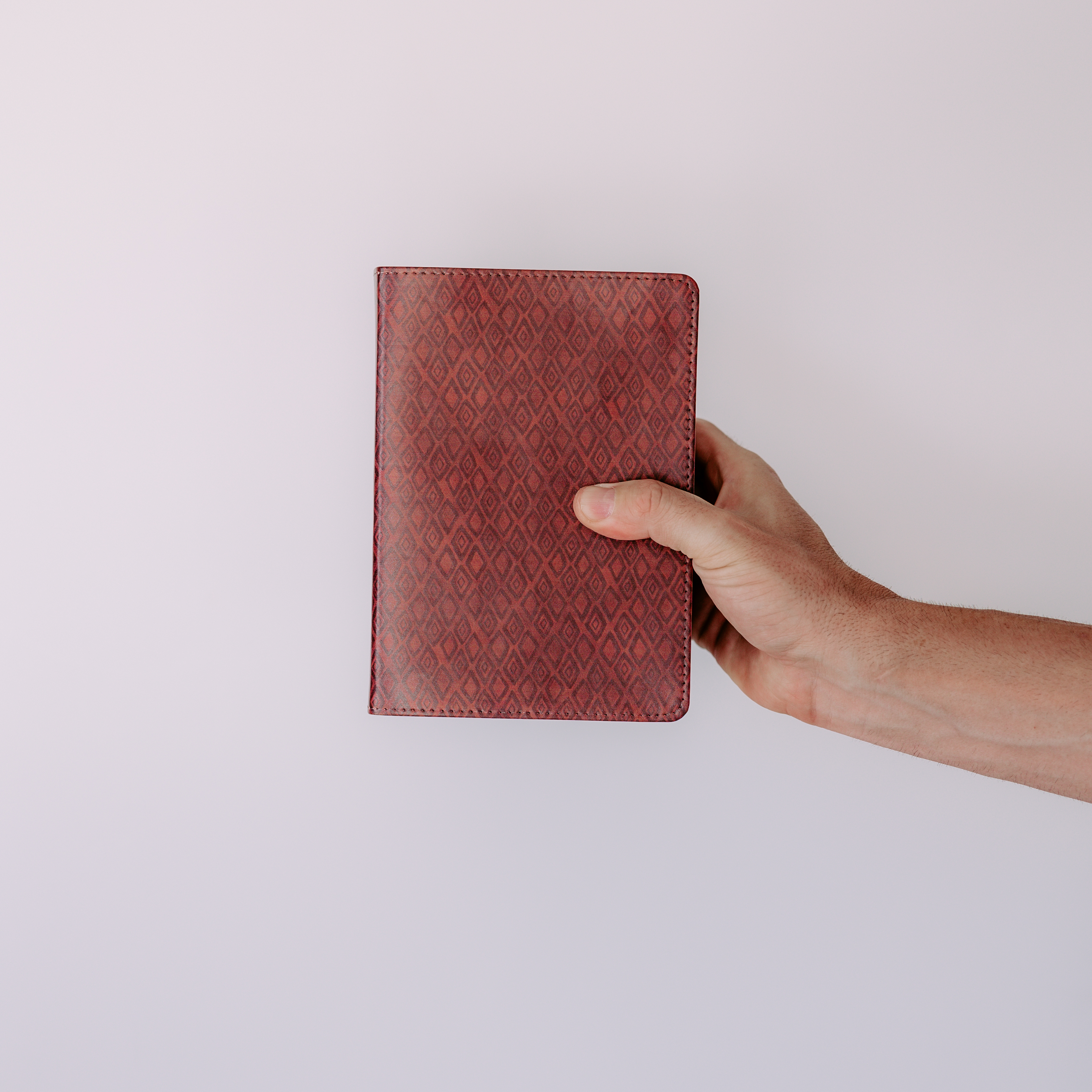 Hand-Bound Simulated Leather Quad - Red Harlequin - LDP-HB-PRQ-RH
