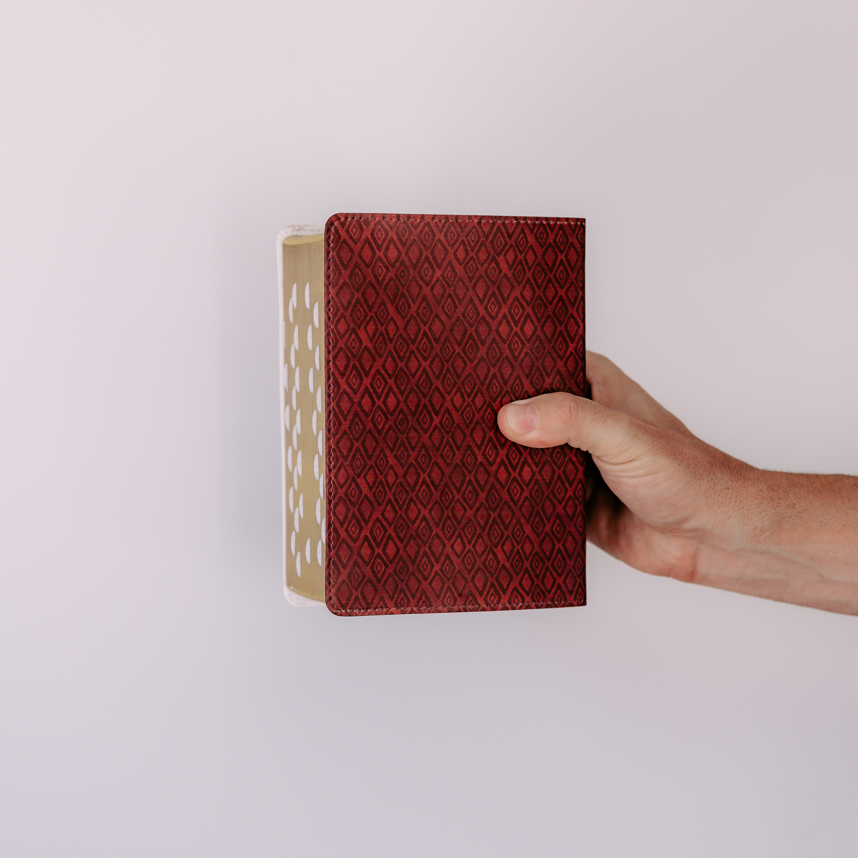 Hand-Bound Simulated Leather Quad - Red Harlequin - LDP-HB-PRQ-RH