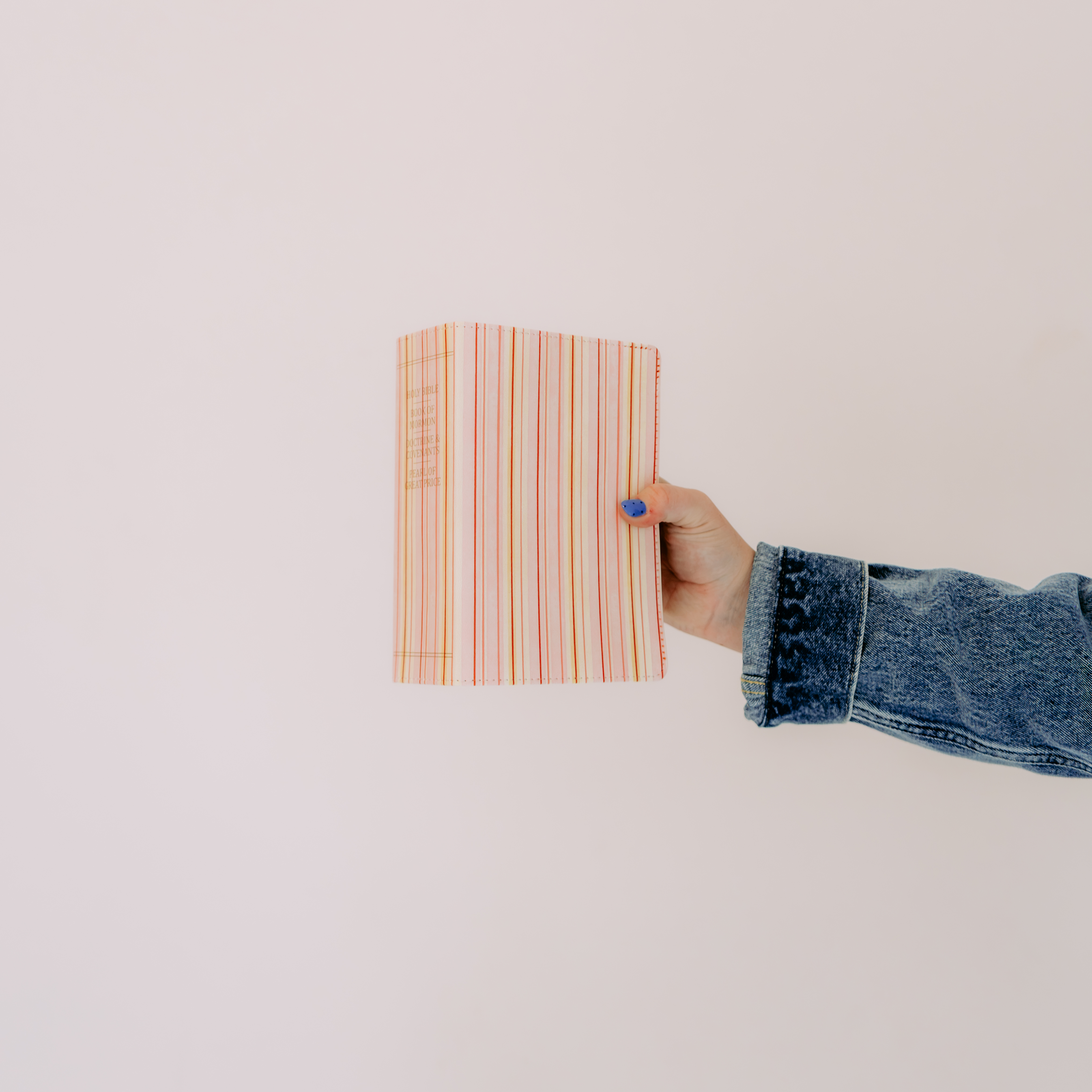 Hand-Bound Simulated Leather Quad - Lemonade Pink Stripe - LDP-HB-PRQ-LPS
