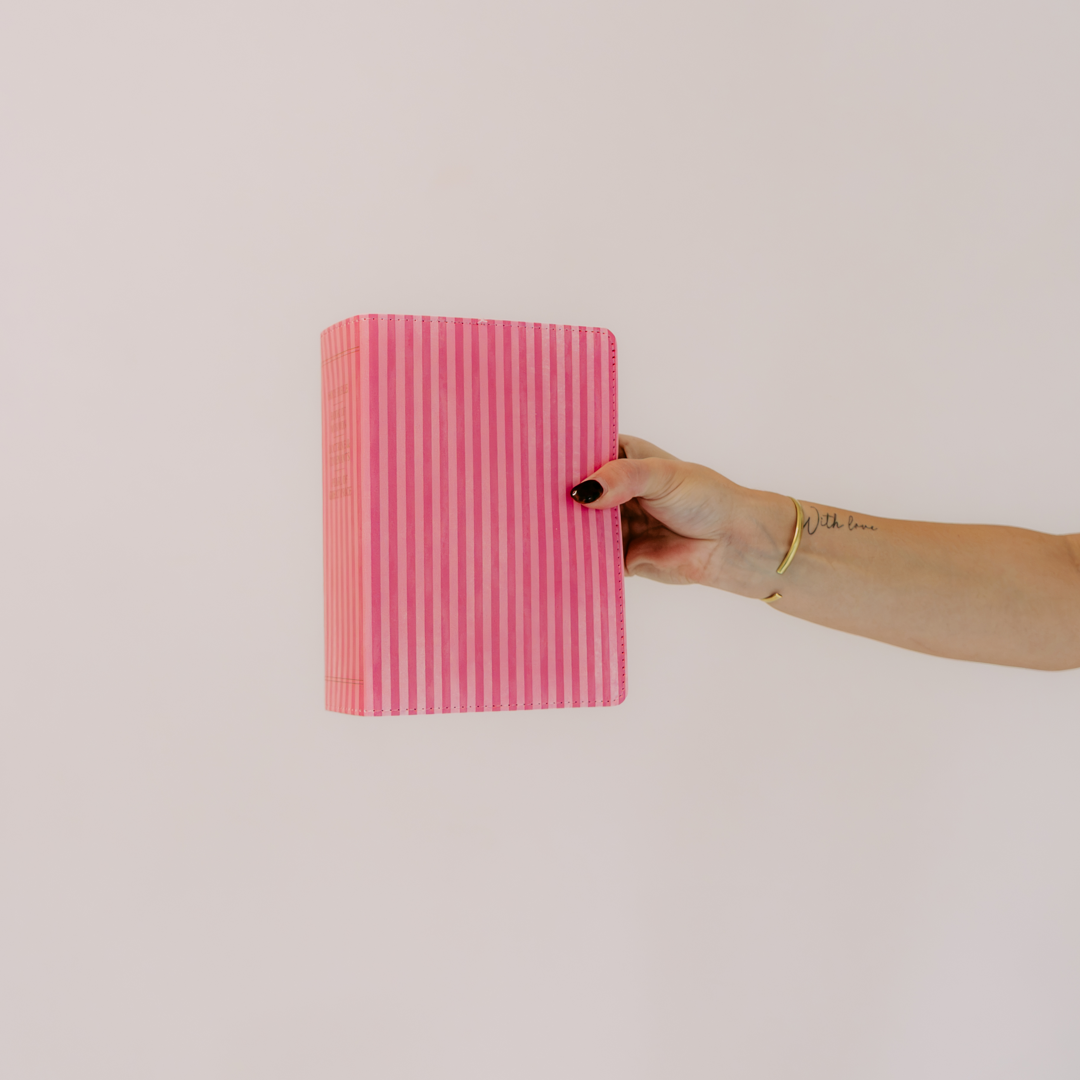 Hand-Bound Simulated Leather Quad - Raspberry Pink Stripe - LDP-HB-PRQ-RPS