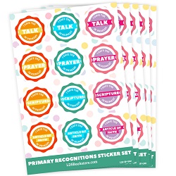 Primary Recognitions Sticker Pack primary stickers, gave a talk in primary stickers, lds stickers, lds sticker