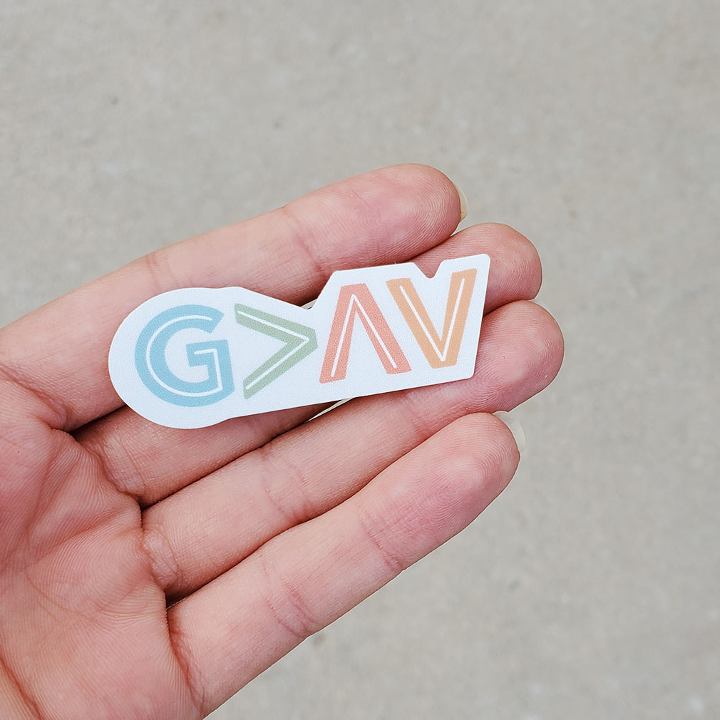 Mini God is Greater Than the Highs and Lows Vinyl Sticker - LDP-VS-GGHL