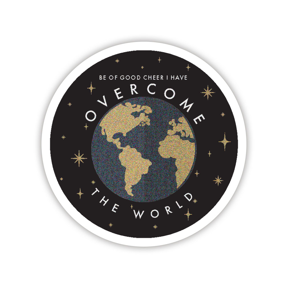 Overcome the World Globe Vinyl Sticker - LDP-VS-OWG