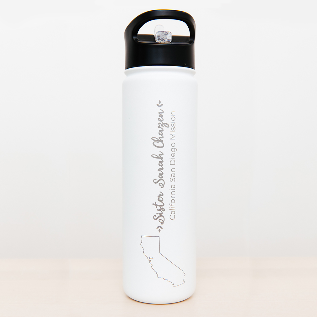 State/Country Outline Mission Water Bottle - Script - LDP-WB-SCO-SIS