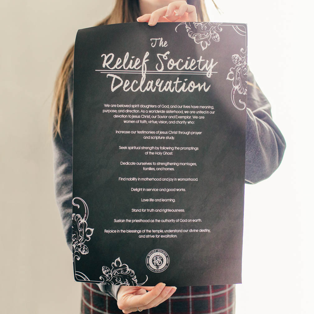 Relief Society Declaration Poster - Chalkboard - LDP-PST115298