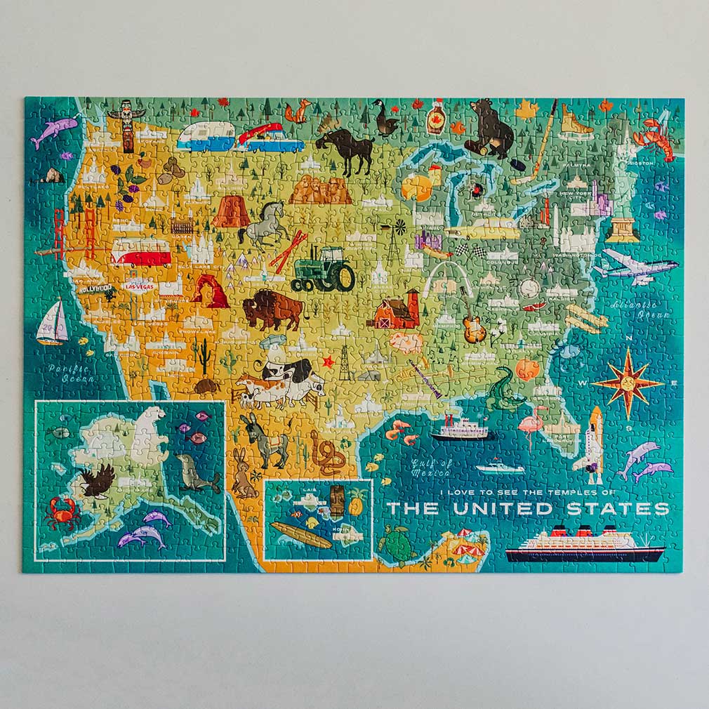 United States Temple Map Puzzle - BL-2002